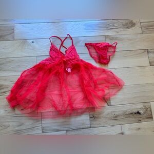 Red lingerie dress